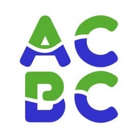 Logotipo ACBCC con letras en verde y azul formando iniciales